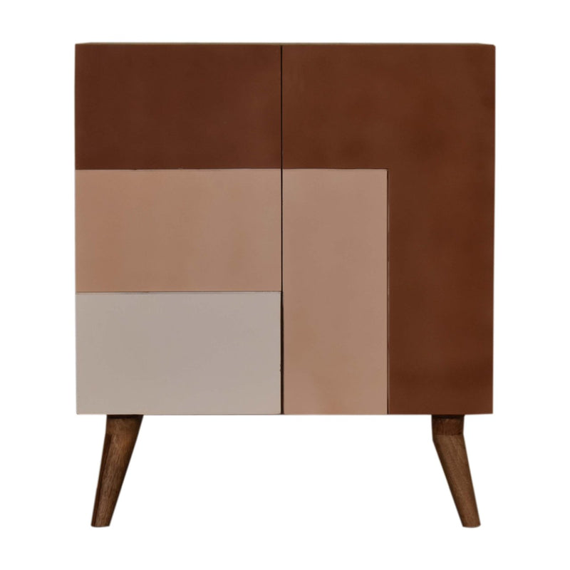 Tonal Coloured Geometric Cabinet or Bedside Table