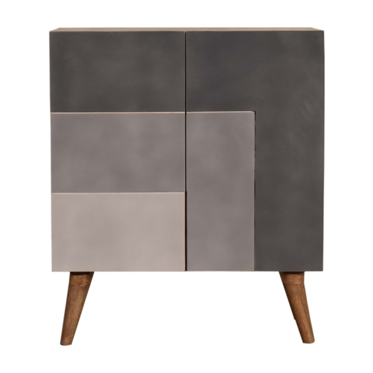 Tonal Coloured Geometric Cabinet or Bedside Table