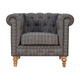 Pewter Tweed Chesterfield Armchair