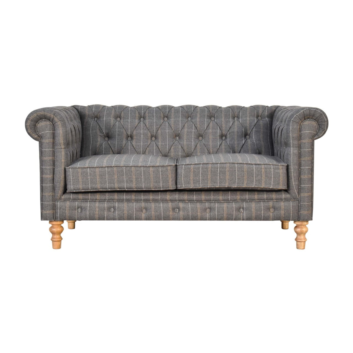Chesterfield 2-Seater Pewter Tweed Sofa