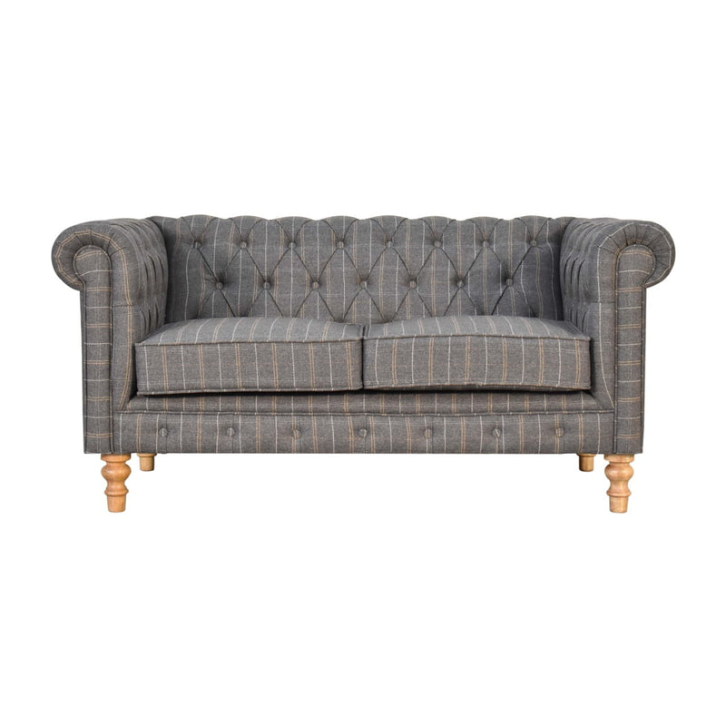 Chesterfield 2-Seater Pewter Tweed Sofa