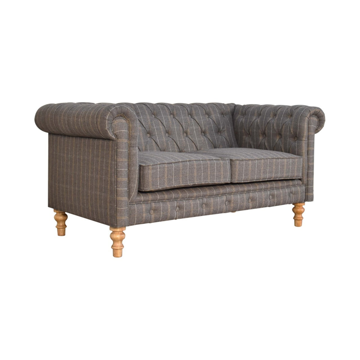 Chesterfield 2-Seater Pewter Tweed Sofa