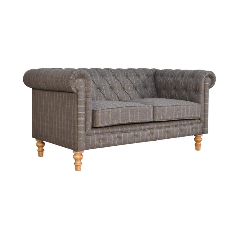 Chesterfield 2-Seater Pewter Tweed Sofa