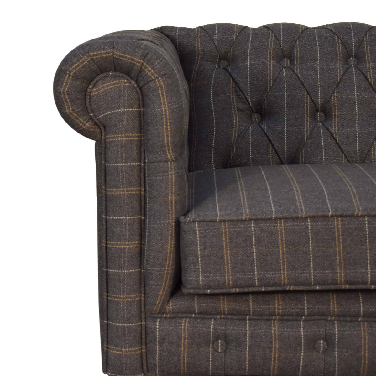 Chesterfield 2-Seater Pewter Tweed Sofa