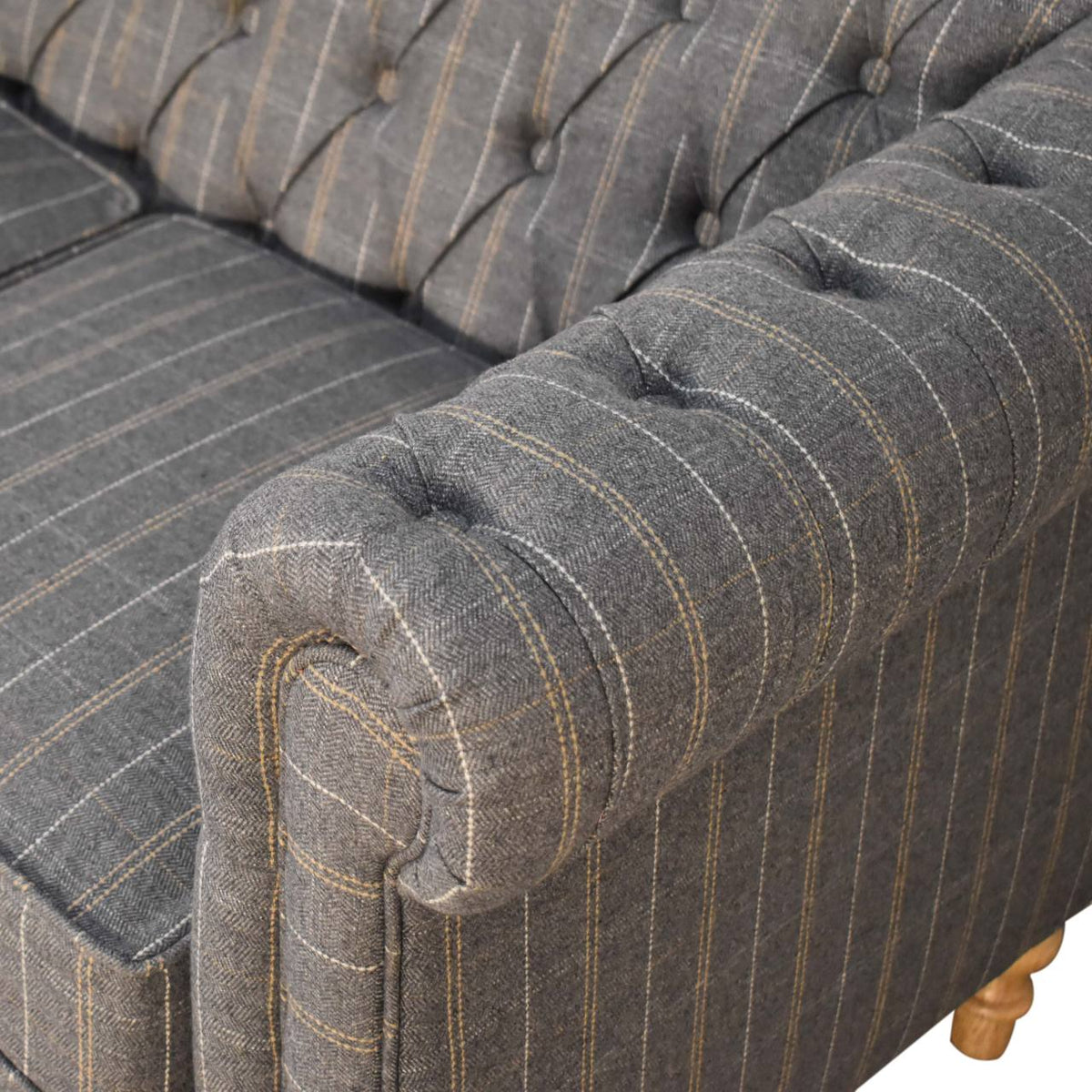 Chesterfield 2-Seater Pewter Tweed Sofa