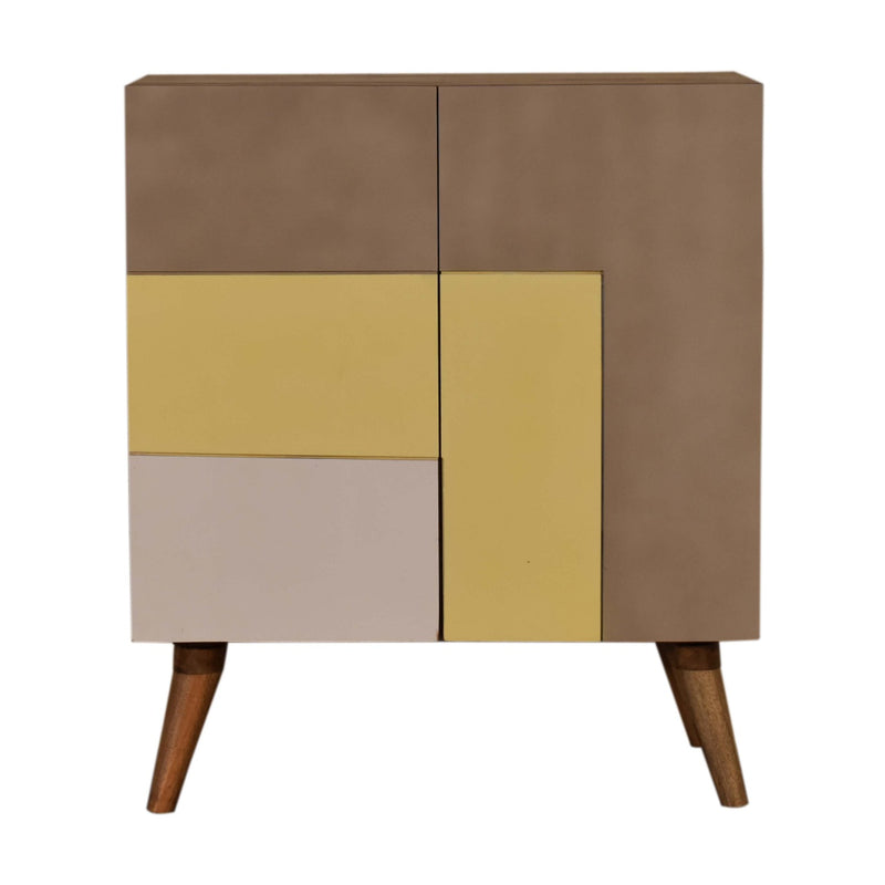 Tonal Coloured Geometric Cabinet or Bedside Table