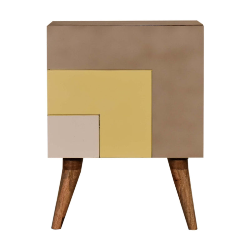 Tonal Coloured Geometric Cabinet or Bedside Table
