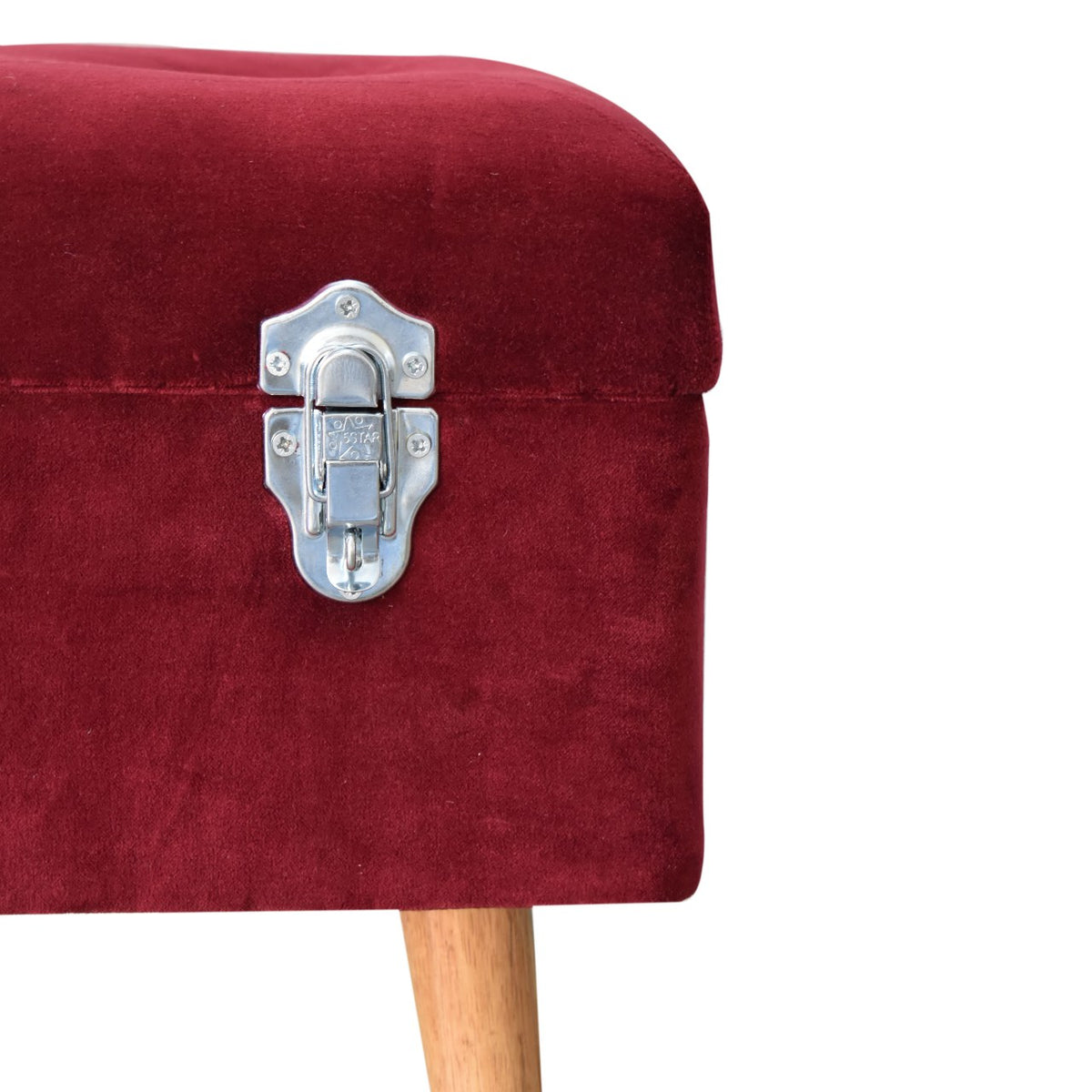 Ruby Red Velvet Storage Bench