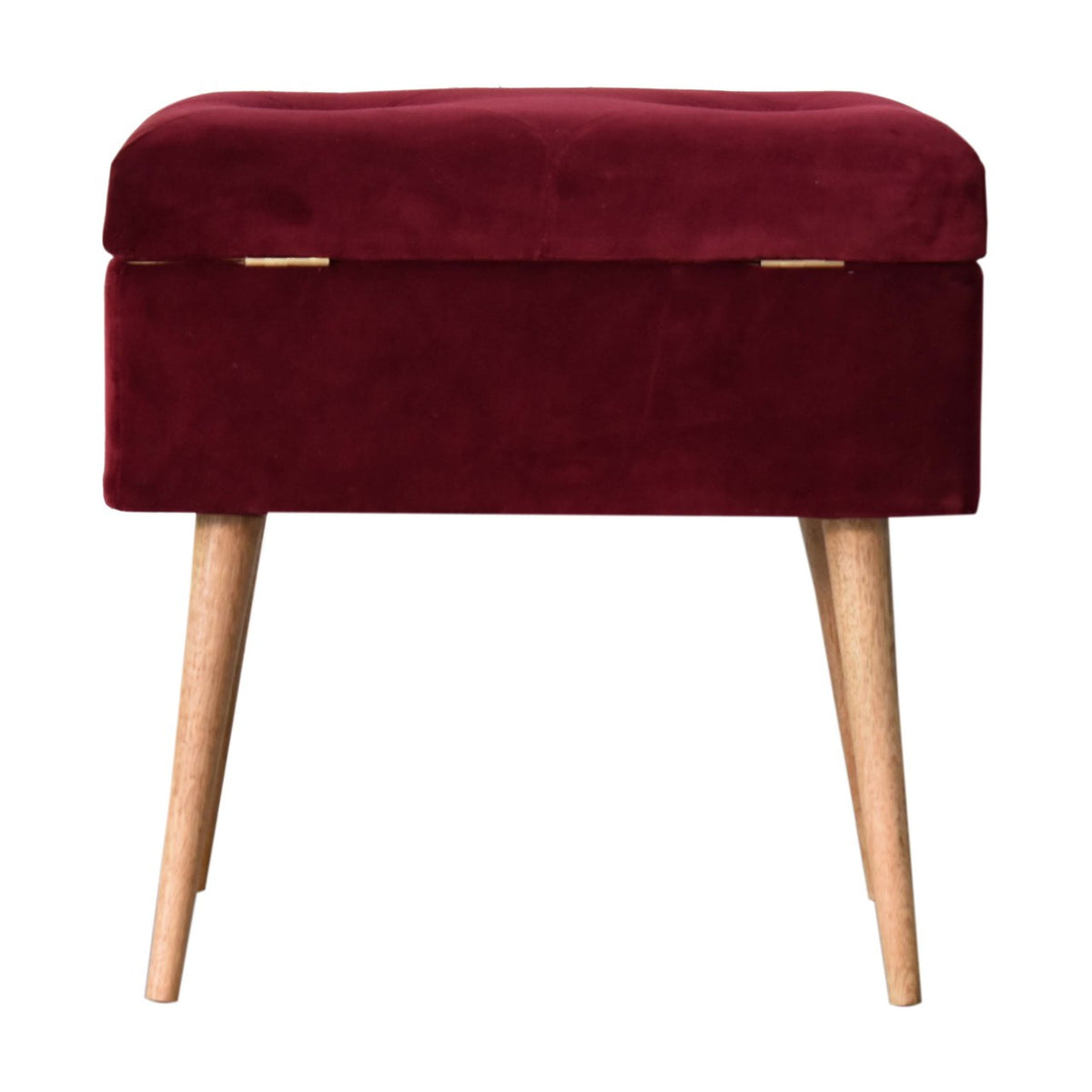 Ruby Red Velvet Storage Bench