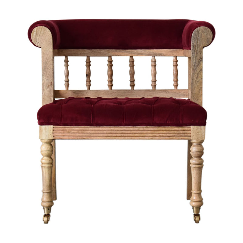 Ruby Red Velvet Love Seat