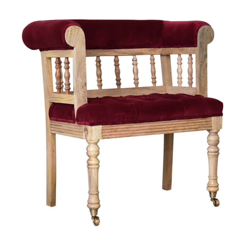 Ruby Red Velvet Love Seat