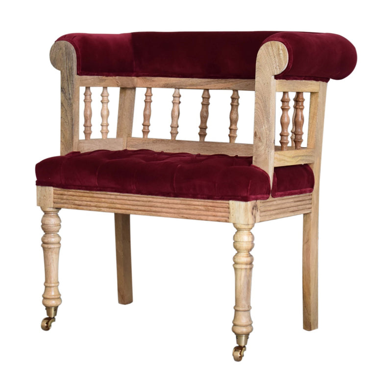Ruby Red Velvet Love Seat