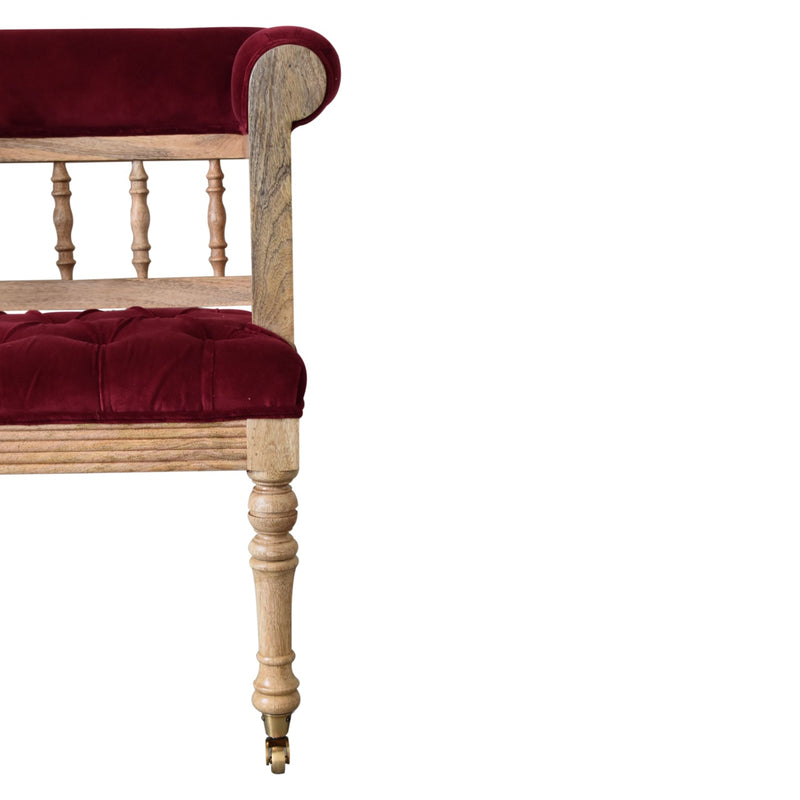Ruby Red Velvet Love Seat