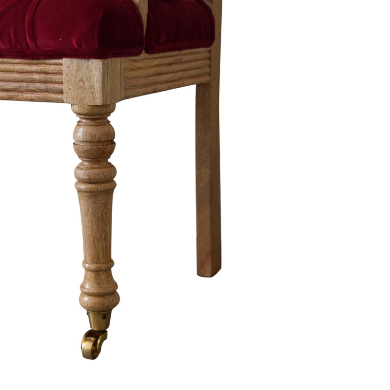 Ruby Red Velvet Love Seat