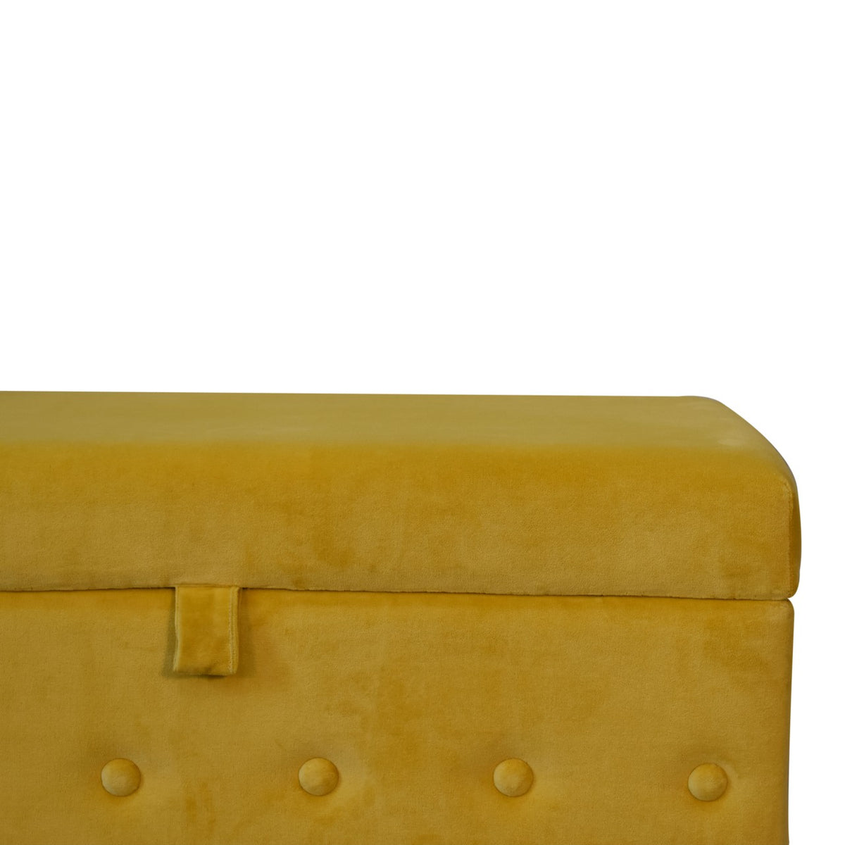 Golden Yellow Velvet Lid-up Ottoman