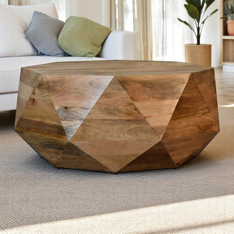 Geometric Wooden Coffee Table
