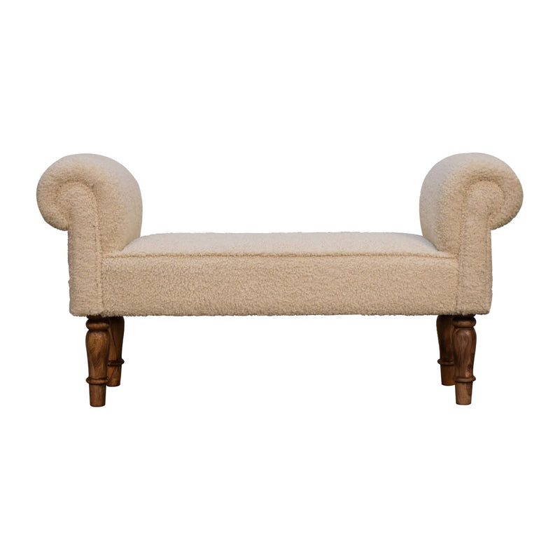 You and Me Embrace Bench – Cream Boucle