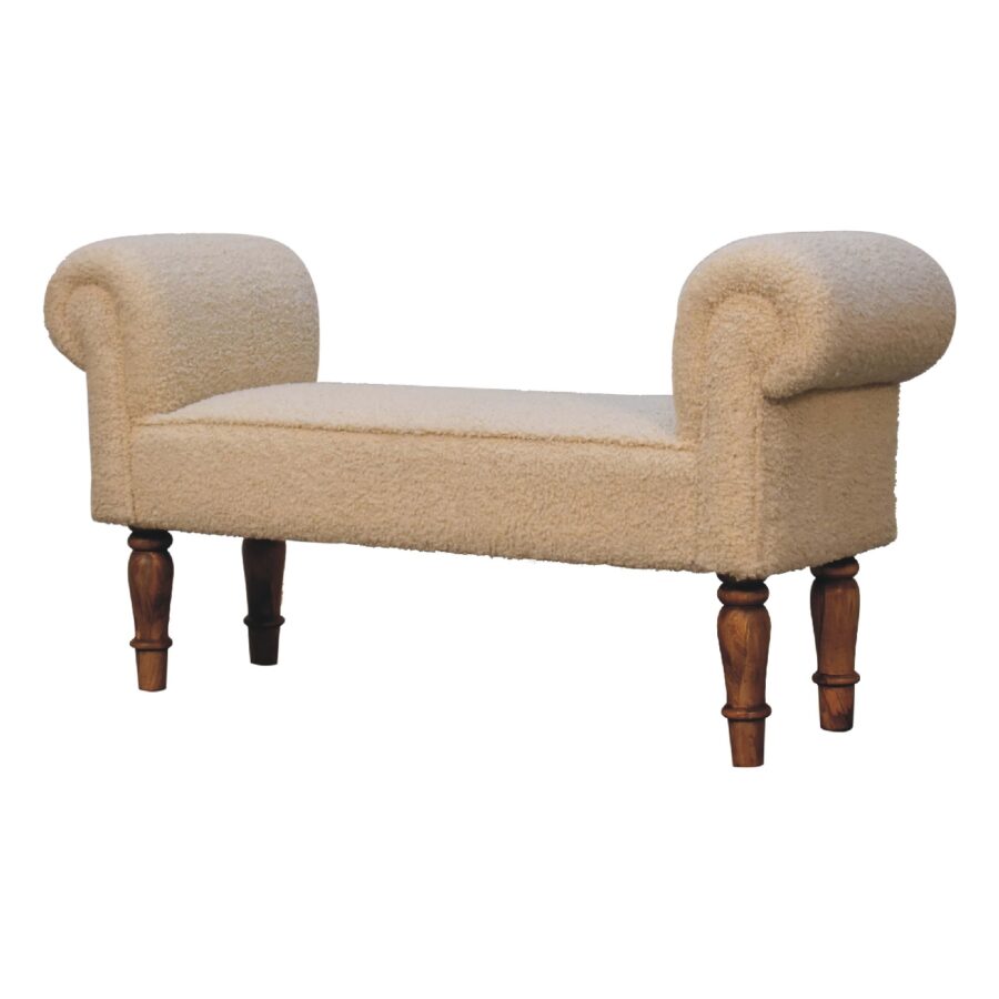 You and Me Embrace Bench – Cream Boucle