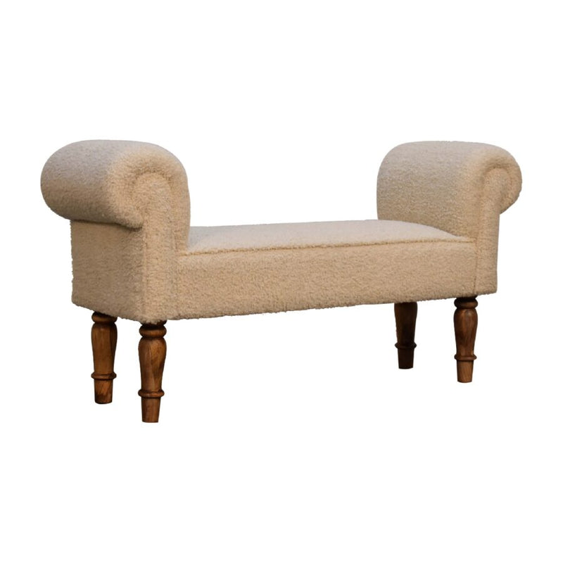 You and Me Embrace Bench – Cream Boucle