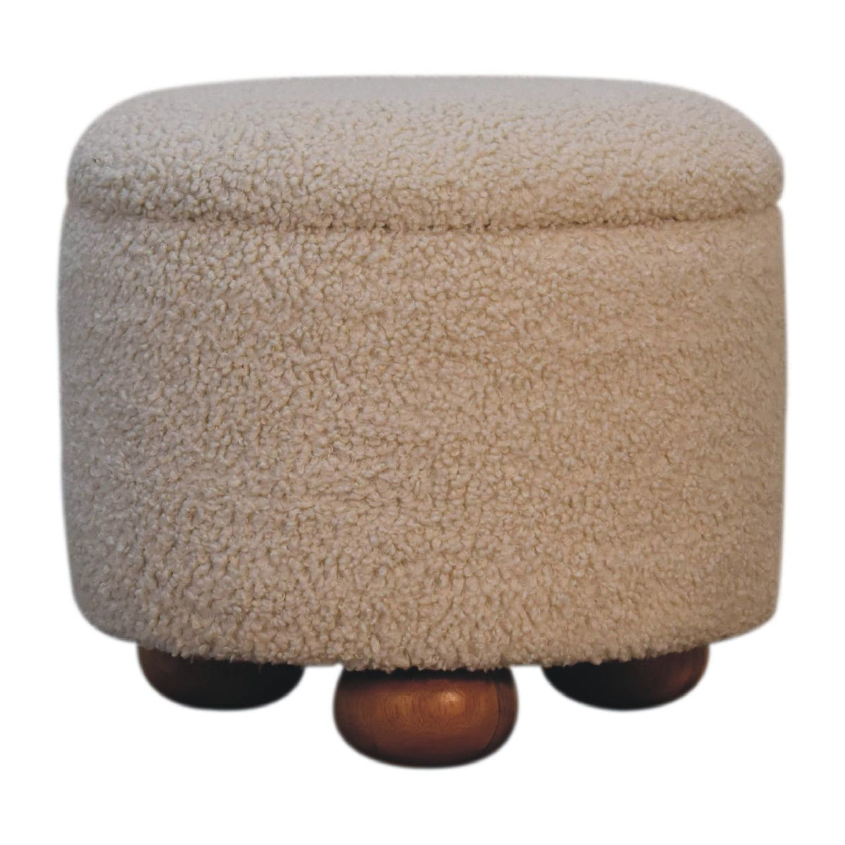 Slam Dunk Footstool – Cream Bouclé