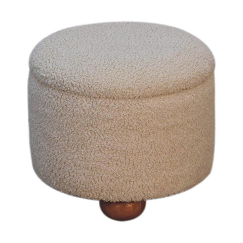 Slam Dunk Footstool – Cream Bouclé
