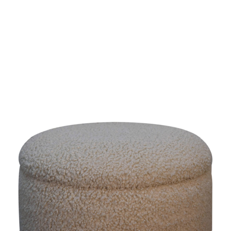 Slam Dunk Footstool – Cream Bouclé