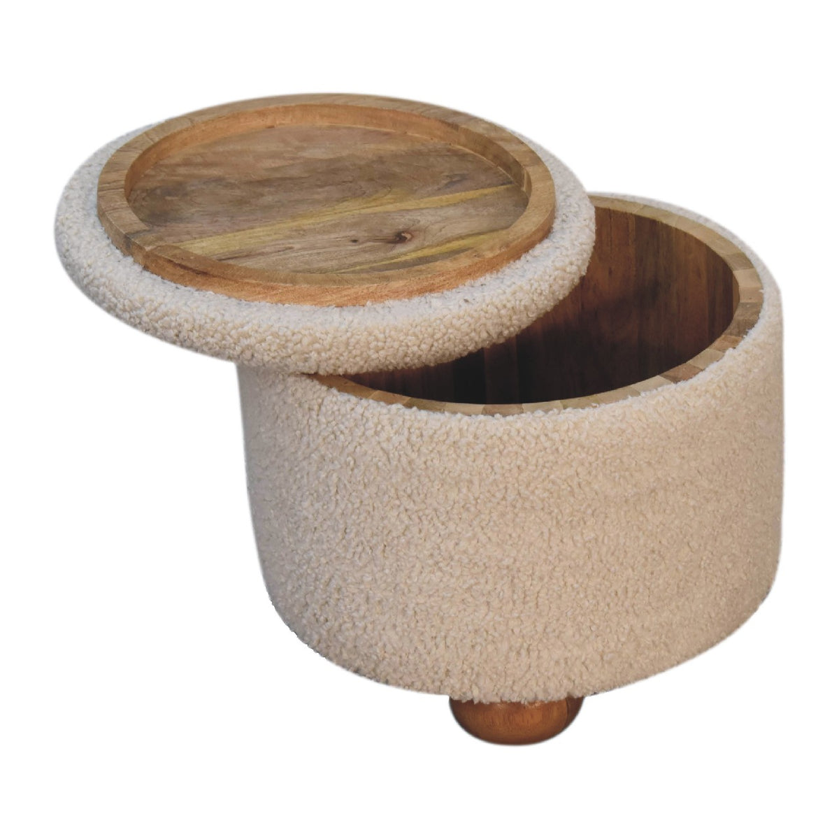 Slam Dunk Footstool – Cream Bouclé