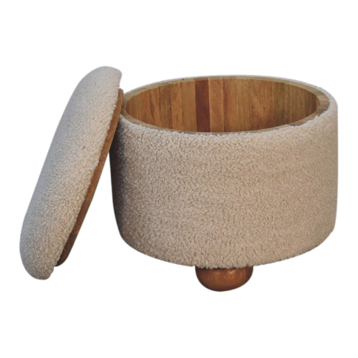 Slam Dunk Footstool – Cream Bouclé