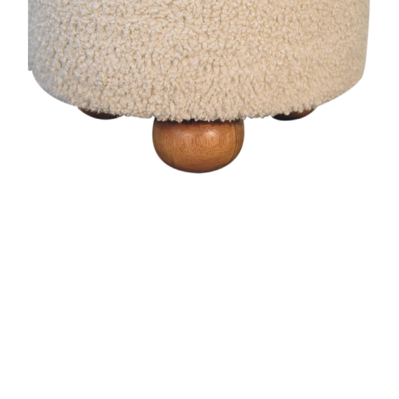 Slam Dunk Footstool – Cream Bouclé