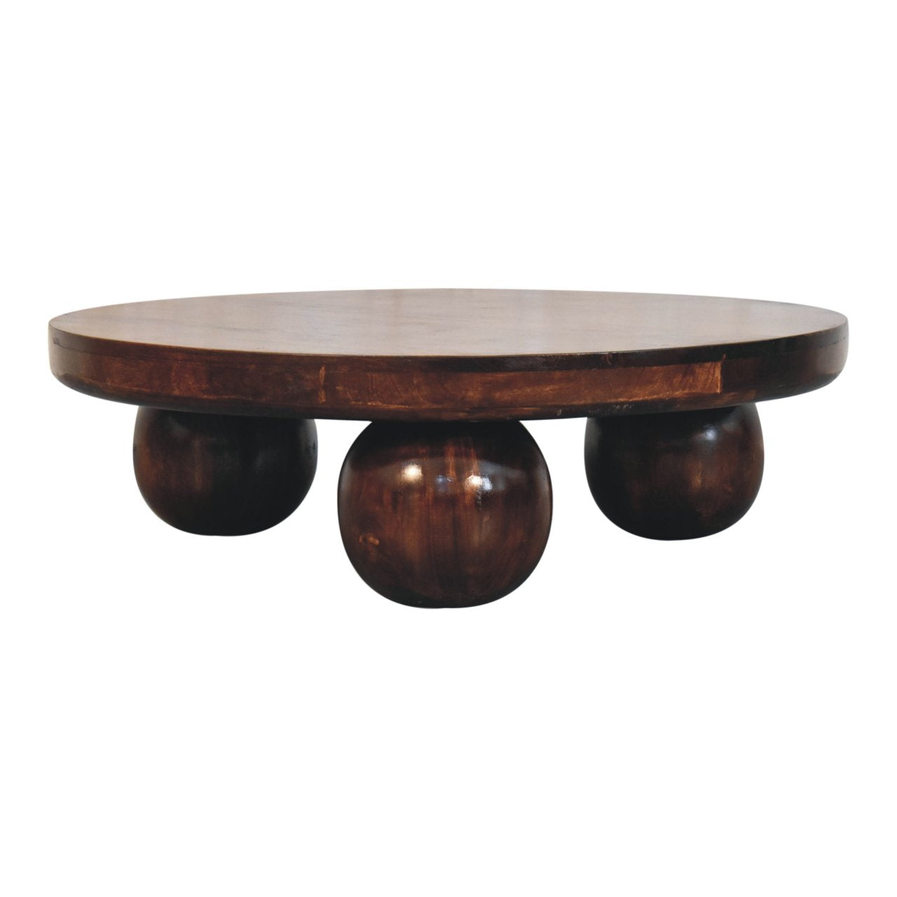 California Walnut Central Table with Ball Feet ---