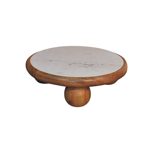 Full Moon Coffee Table - solid wood and marble