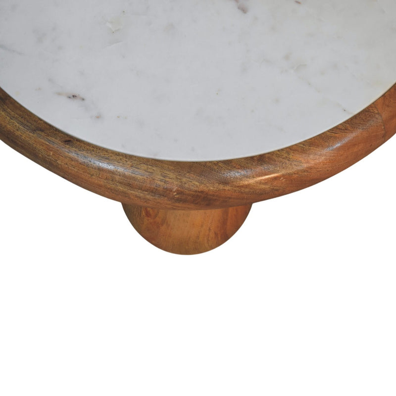 Full Moon Coffee Table - solid wood and marble