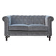 The Iconic Velvet Chesterfield Sofa - Silver Grey