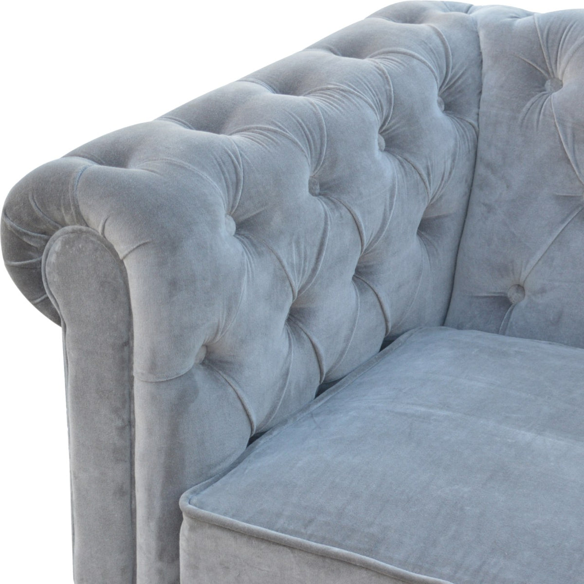 The Iconic Velvet Chesterfield Sofa - Silver Grey