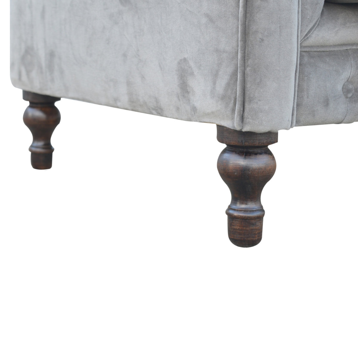The Iconic Velvet Chesterfield Sofa - Silver Grey
