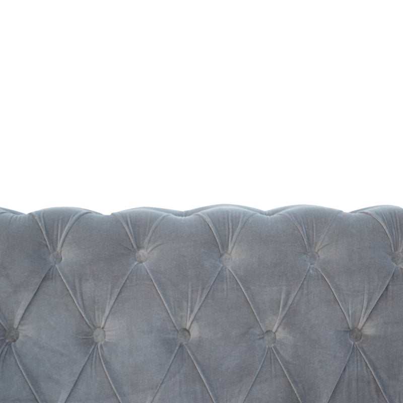 The Iconic Velvet Chesterfield Sofa - Silver Grey