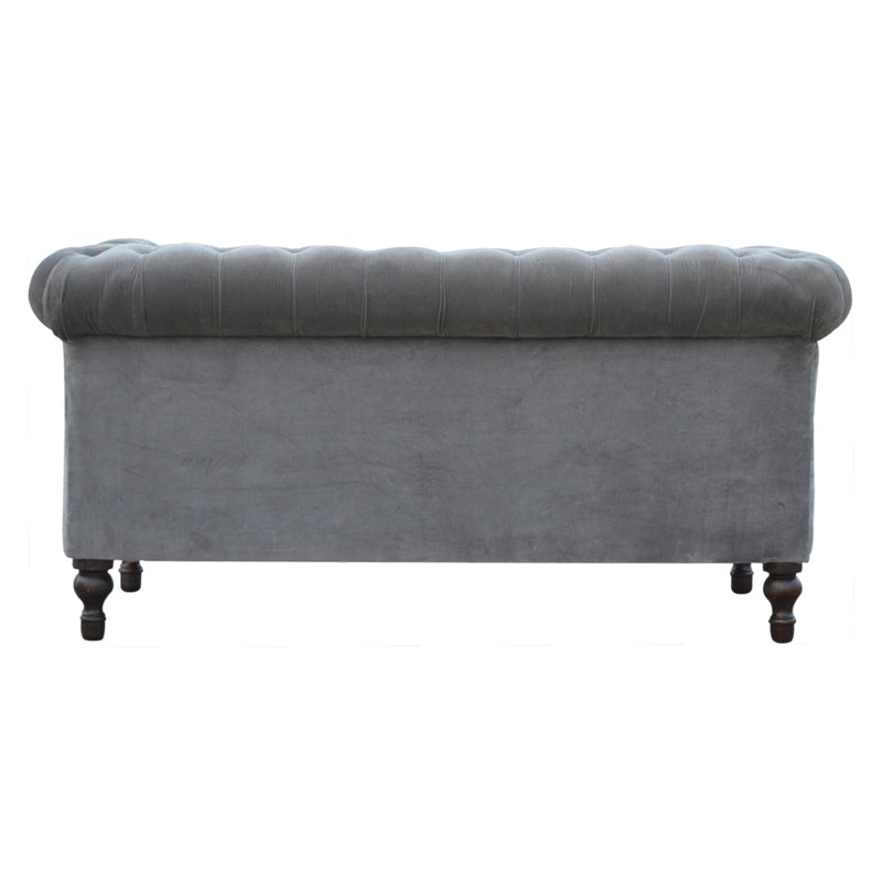 The Iconic Velvet Chesterfield Sofa - Silver Grey