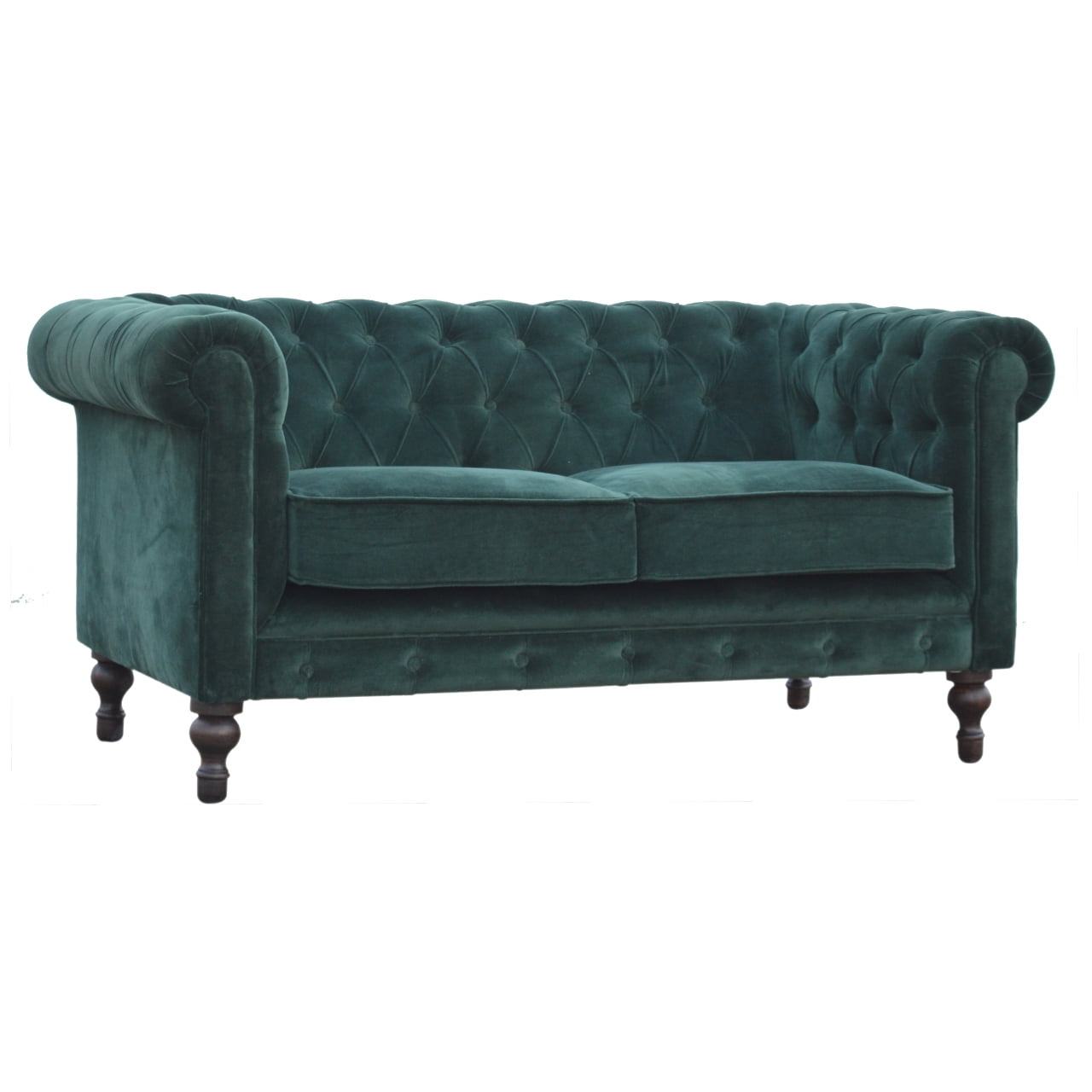 The Iconic Velvet Chesterfield - Forest Green