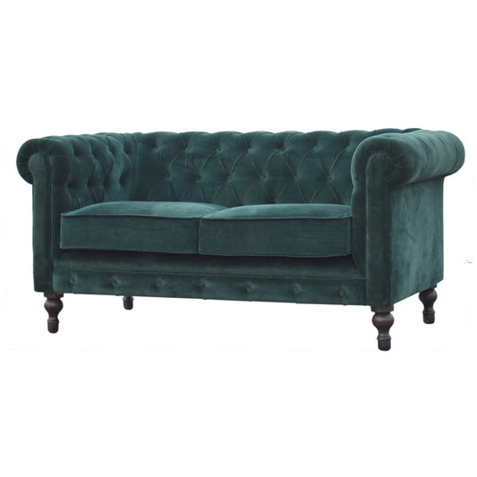 The Iconic Velvet Chesterfield - Forest Green