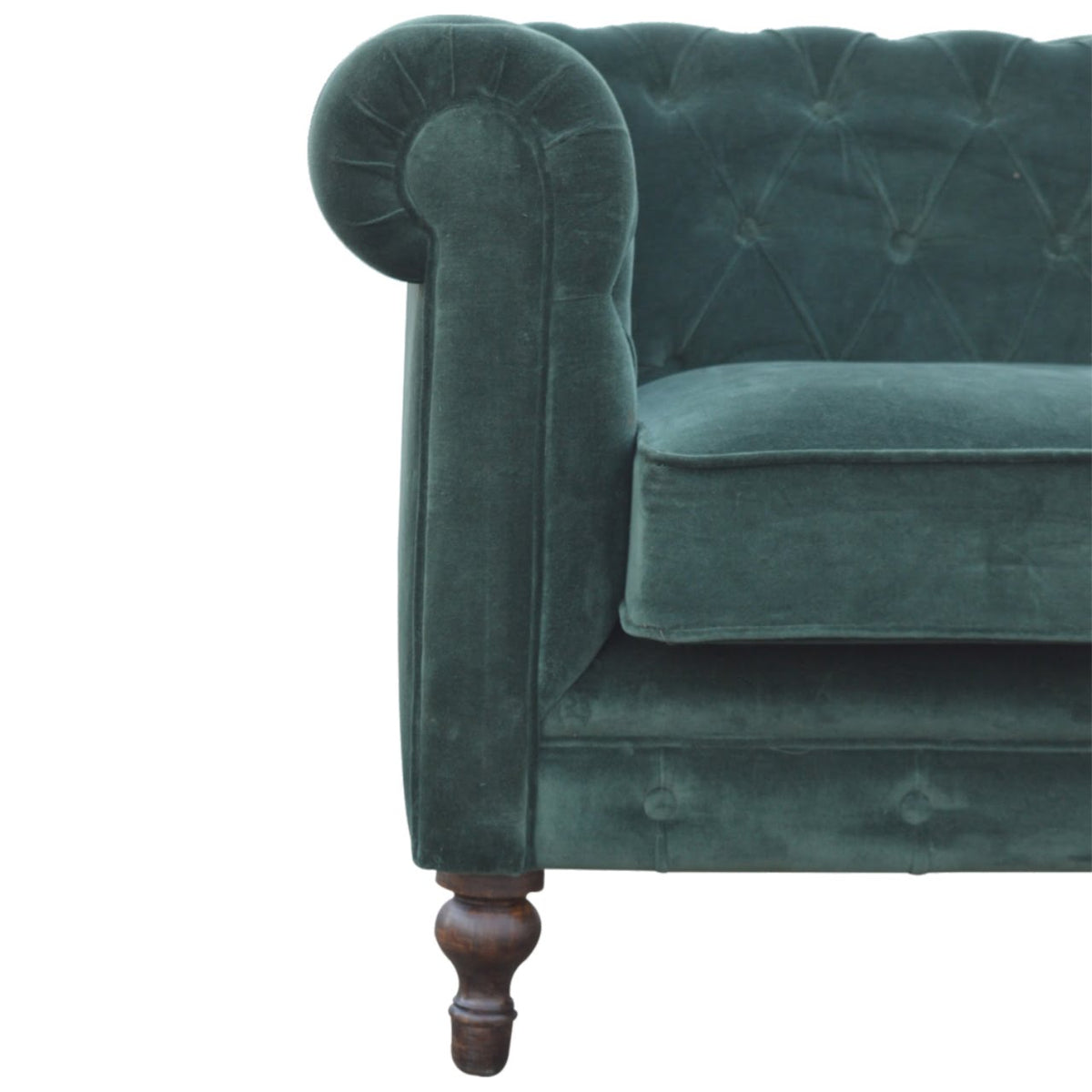 The Iconic Velvet Chesterfield - Forest Green