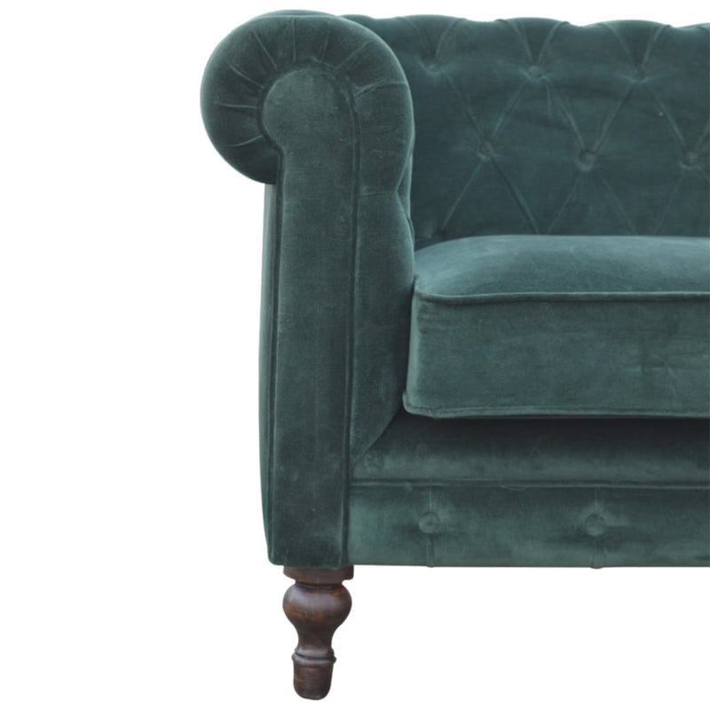 The Iconic Velvet Chesterfield - Forest Green