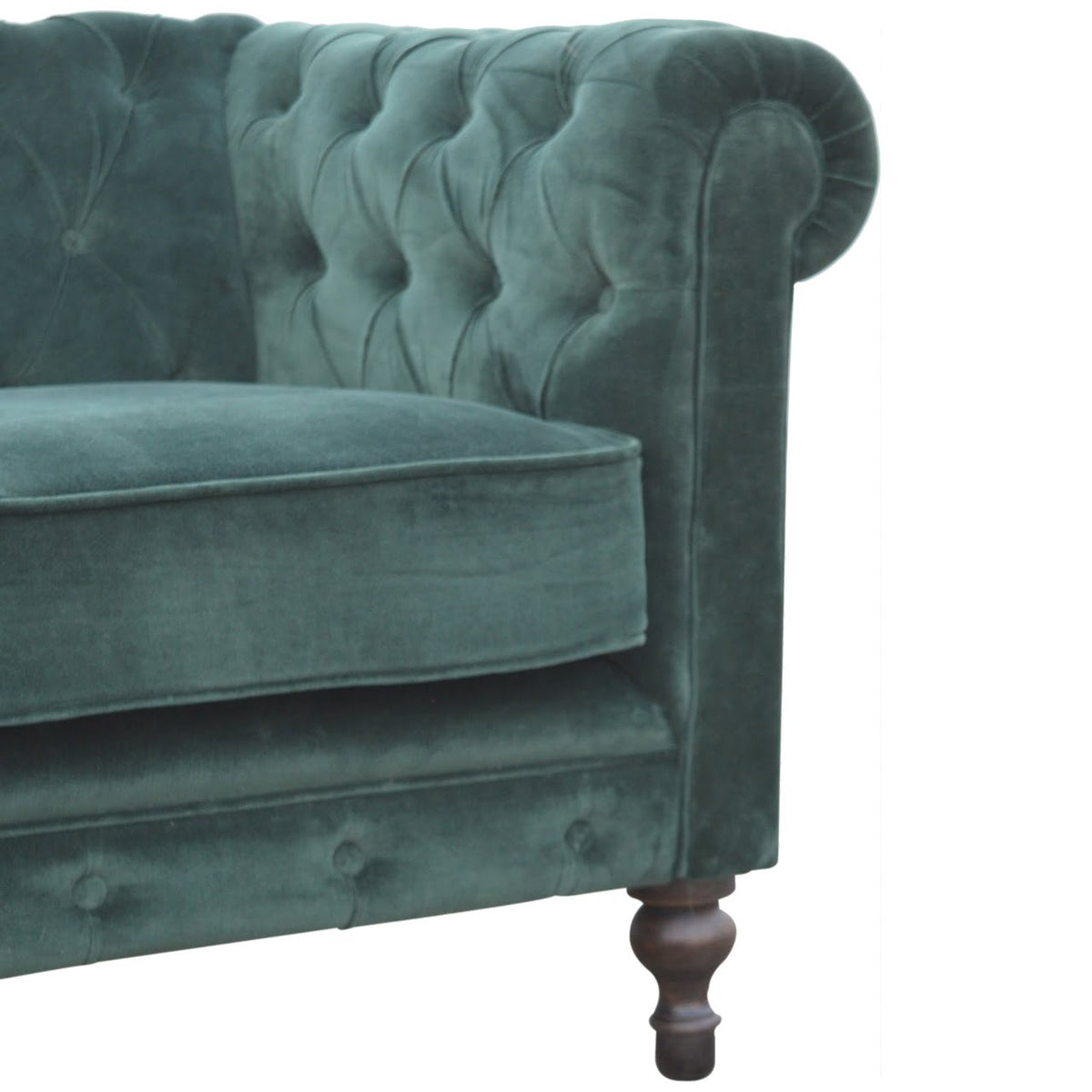 The Iconic Velvet Chesterfield - Forest Green