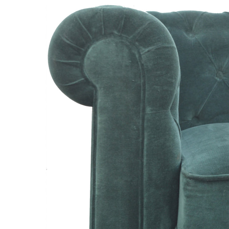 The Iconic Velvet Chesterfield - Forest Green