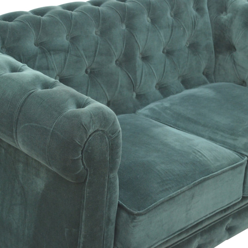 The Iconic Velvet Chesterfield - Forest Green