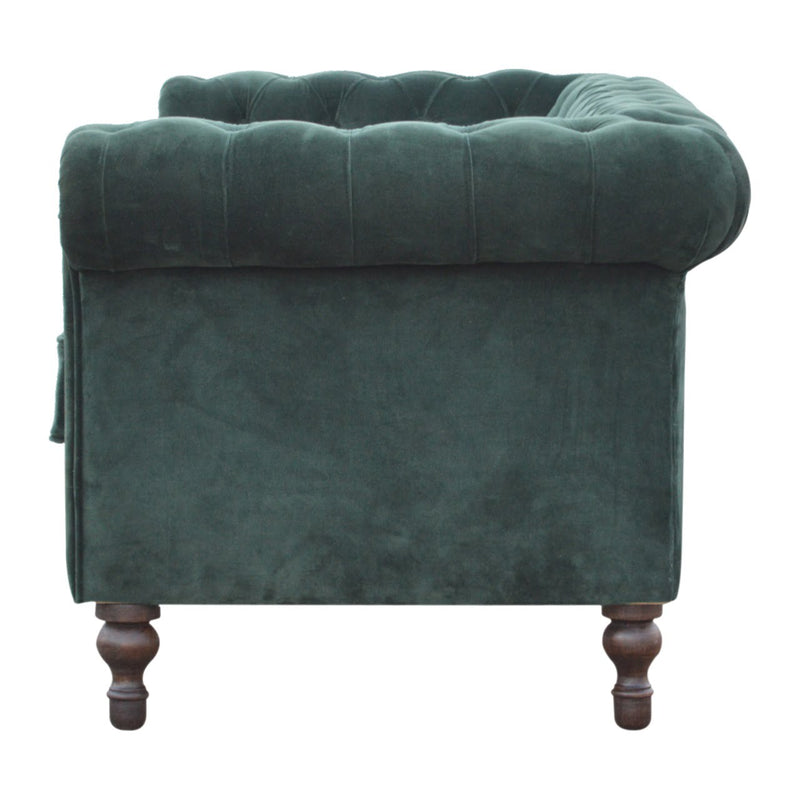 The Iconic Velvet Chesterfield - Forest Green