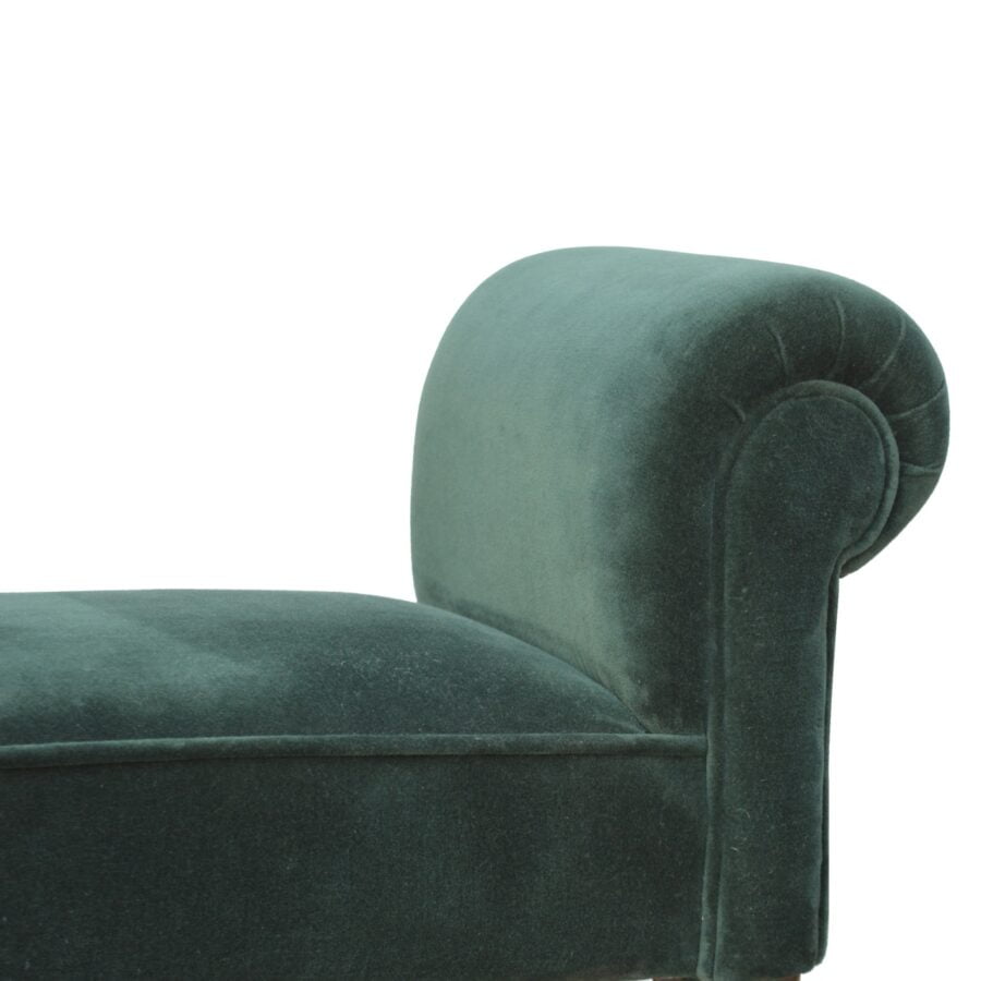 You and Me Velvet Embrace Bench – Forest Green