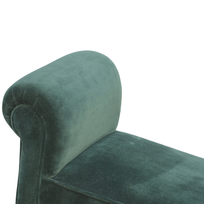 You and Me Velvet Embrace Bench – Forest Green