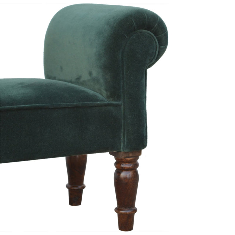 You and Me Velvet Embrace Bench – Forest Green