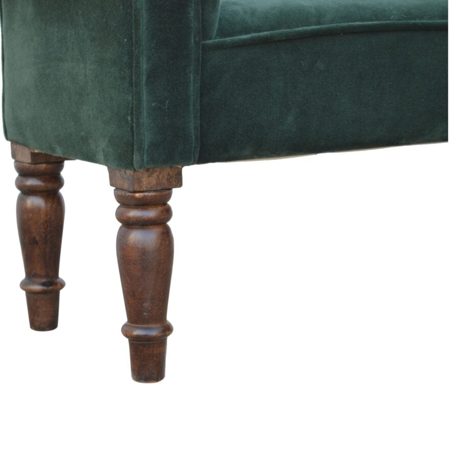 You and Me Velvet Embrace Bench – Forest Green