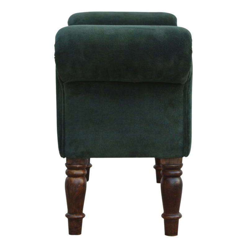 You and Me Velvet Embrace Bench – Forest Green